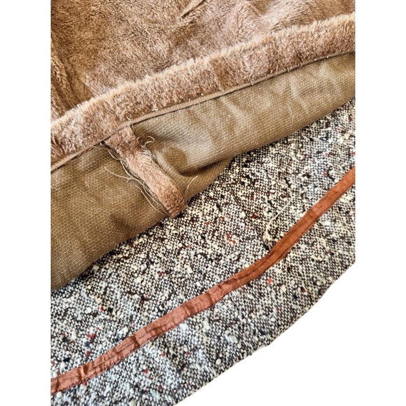 Vintage 60s 70s Mark V Tweed Alpaca Blend Over Coat Faux Fur Collar Sz S - Picture 8 of 10